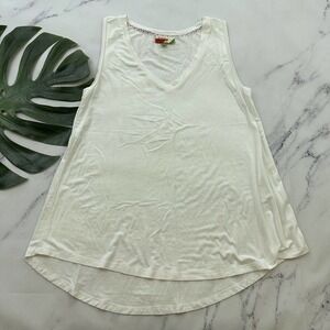 Fervour Modcloth Endless Possibilites Sleeveless Tank Top Size L White V-Neck